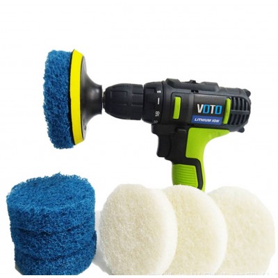 2020 Hot Sales 3'4'5'6'7 'inch Scouring Pad Floor Surface Polishing Car Wheel Scrubber Drill Brushes Pads Kits Attachment